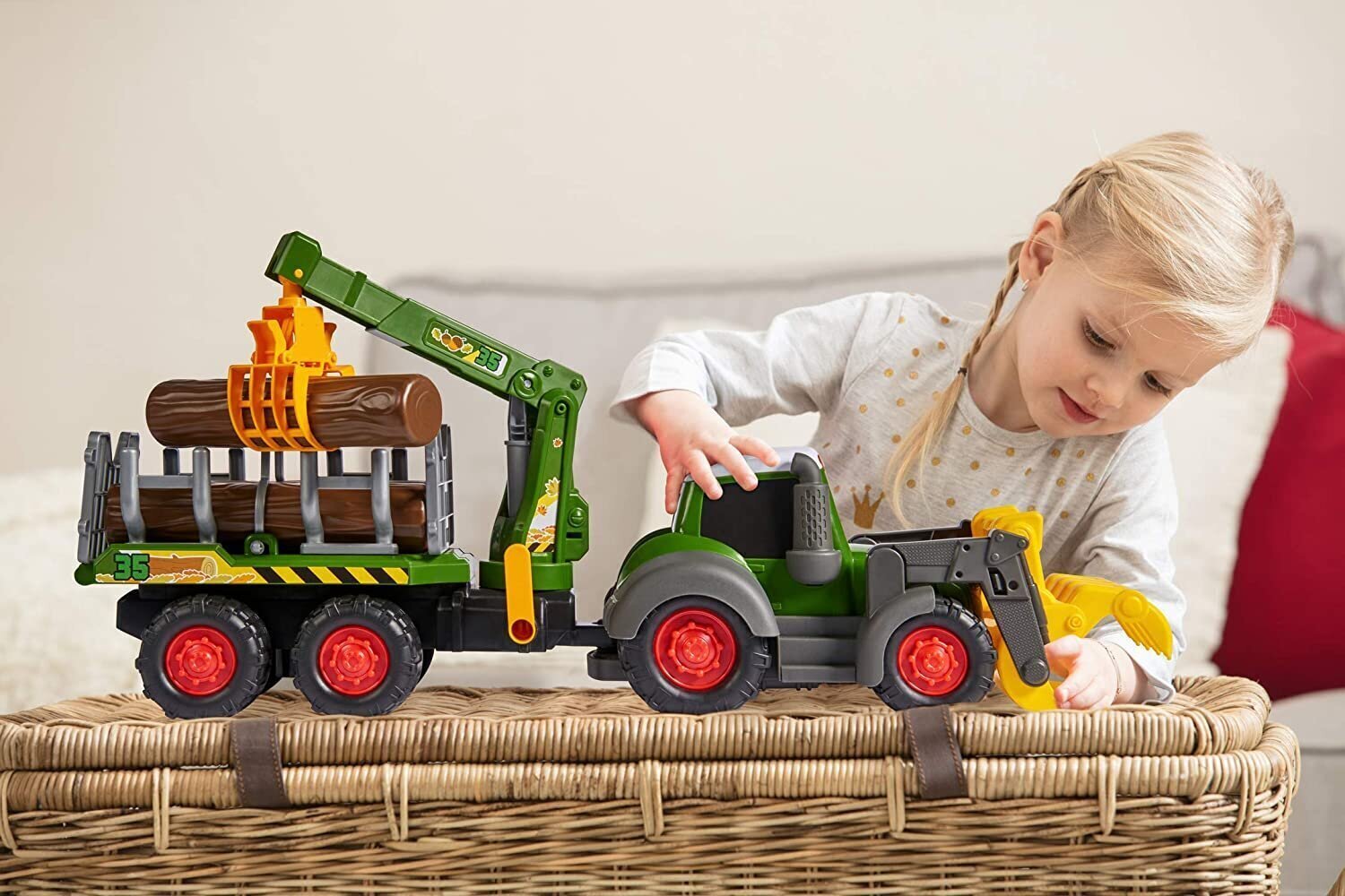 Traktors ar kausu un celtni Simba Dickie Toys Happy Fendt цена и информация | Rotaļlietas zīdaiņiem | 220.lv