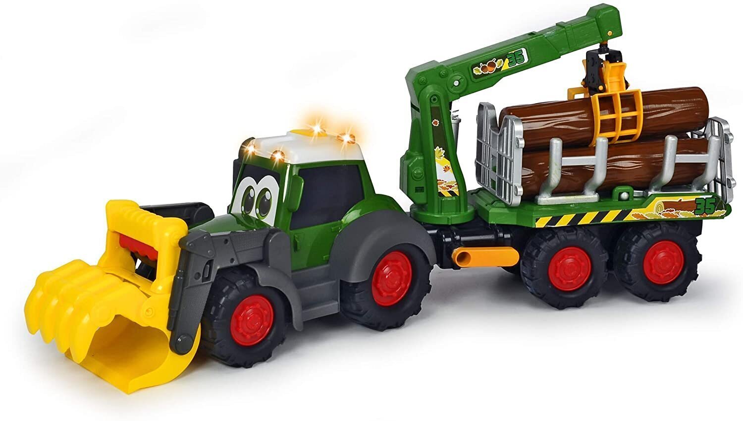 Traktors ar kausu un celtni Simba Dickie Toys Happy Fendt cena un informācija | Rotaļlietas zīdaiņiem | 220.lv