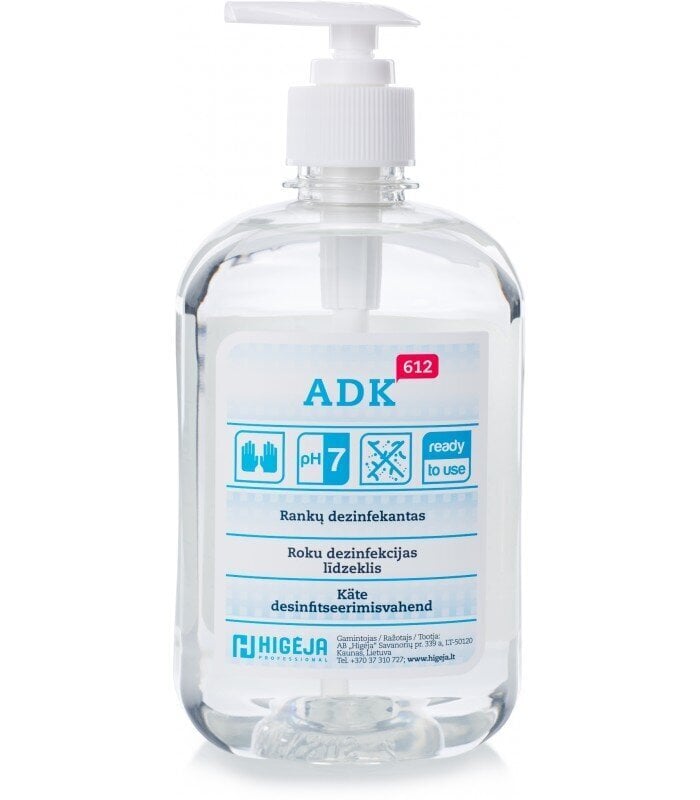 Higiēnisks roku dezinfekcijas līdzeklis Pro ADK-612, 0.5 l цена и информация | Pirmā palīdzība | 220.lv