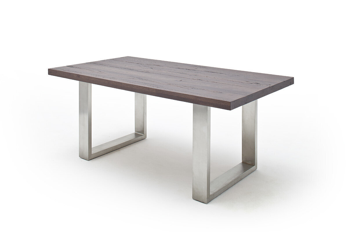 Pusdienu galds MC Akcent Castello, 200x100 cm, tumši brūns/sudrabains cena un informācija | Virtuves galdi, ēdamgaldi | 220.lv