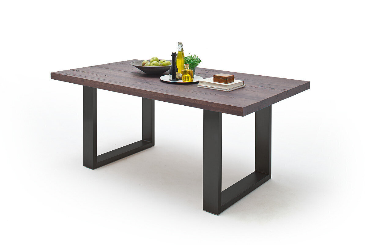 Pusdienu galds MC Akcent Castello, 220x100 cm, tumši brūns/pelēks cena un informācija | Virtuves galdi, ēdamgaldi | 220.lv
