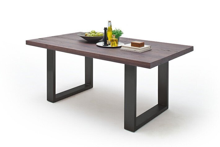 Pusdienu galds MC Akcent Castello, 200x100 cm, tumši brūns/pelēks cena un informācija | Virtuves galdi, ēdamgaldi | 220.lv