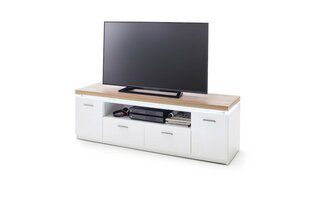 TV galdiņš MC Akcent Cali 156 cm, balts/brūns cena un informācija | TV galdiņi | 220.lv