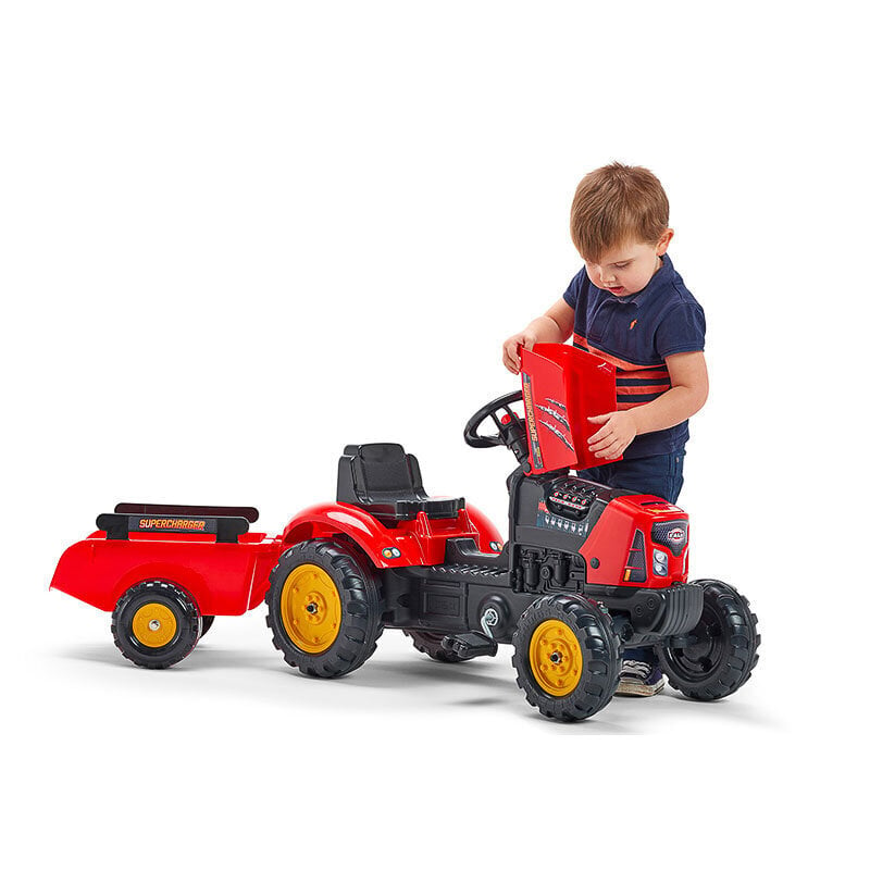 Pedāļu minamais traktors ar piekabi Falk Supercharger, 2030AB cena un informācija | Rotaļlietas zēniem | 220.lv