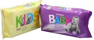 Влажные салфетки Kids & Baby, 72 шт. цена и информация | Одноразовые пеленки и влажные салфетки | 220.lv