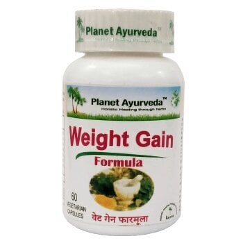 Uztura bagātinātājs Weight Gain Formula - augu formula svara palielināšanai, 60 kapsulas, Planet Ayurveda™ цена и информация | Uztura bagātinātāji, preparāti muskuļu masas palielināšanai | 220.lv