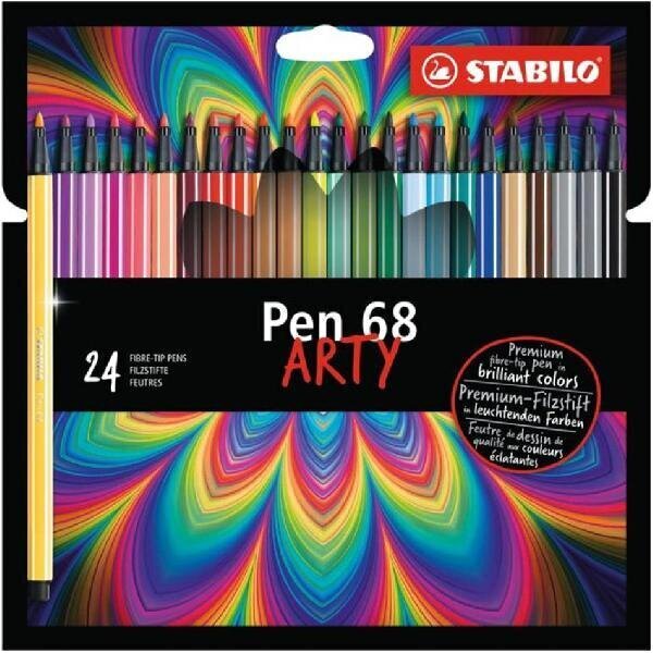 STABILO Flomāsteri, Pen 68, ARTY, 24 krāsas цена и информация | Modelēšanas un zīmēšanas piederumi | 220.lv