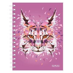 Cпиральный блокнот Herlitz Wild Animals / Рысь – A5/100, клетчатый цена и информация | Тетради и бумажные товары | 220.lv