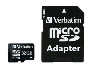 Verbatim microSDHC 32GB (+ SD adapteris) cena un informācija | Atmiņas kartes mobilajiem telefoniem | 220.lv