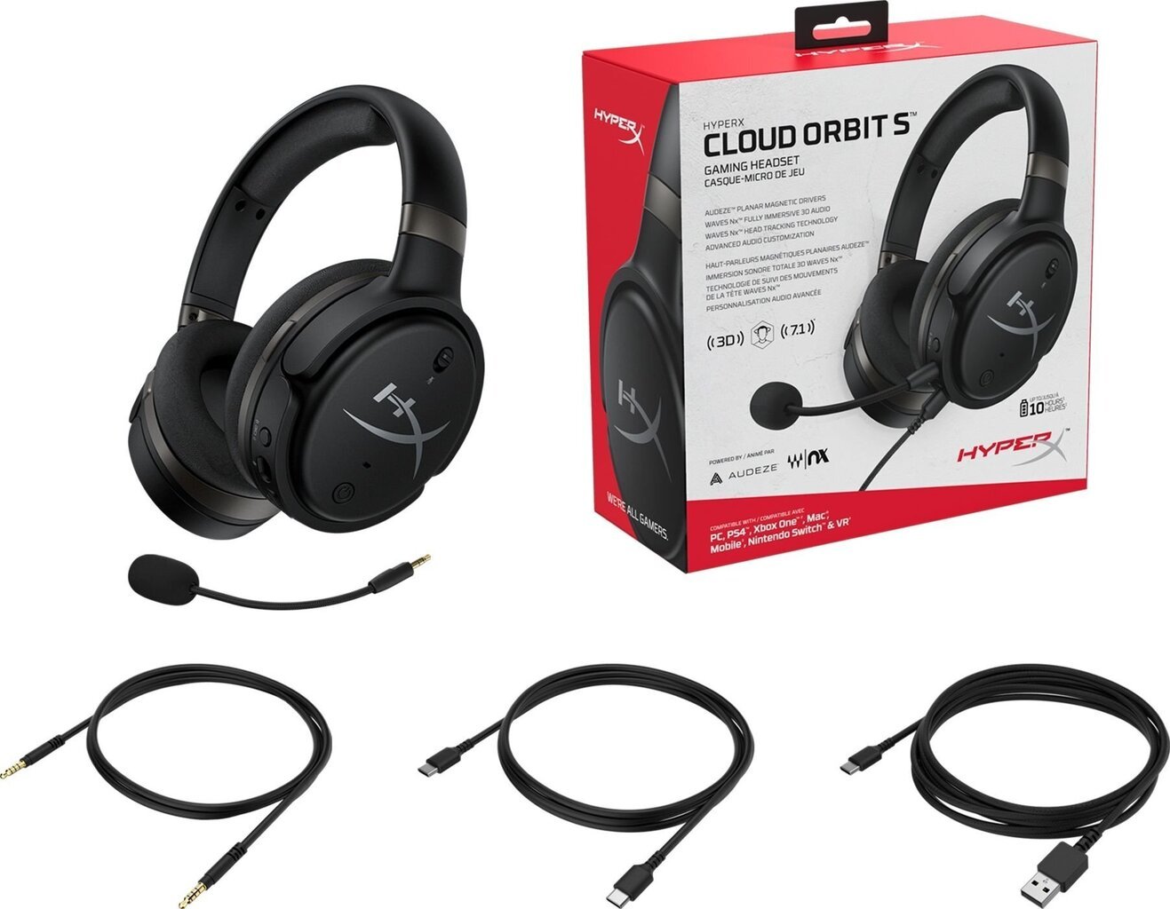 HyperX Cloud Orbit S Black cena un informācija | Austiņas | 220.lv