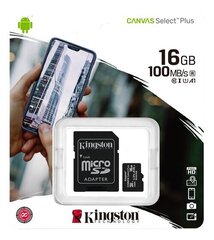 Kingston MicroSDHC 16GB (+ SD adapteris) cena un informācija | Atmiņas kartes mobilajiem telefoniem | 220.lv