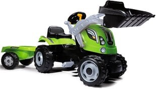 Minamas traktors-iekrāvējs ar piekabi Smoby, zaļš цена и информация | Игрушки для малышей | 220.lv