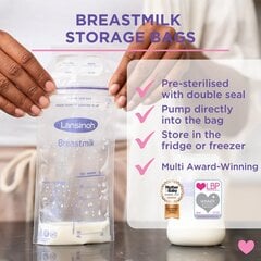 Lansinoh мешочки для материнского молока 25 шт цена и информация | Детская посуда, контейнеры для молока и еды | 220.lv
