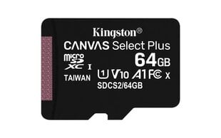 Kingston microSDXC 64ГБ (+SD адаптер) цена и информация | Карты памяти для мобильных телефонов | 220.lv