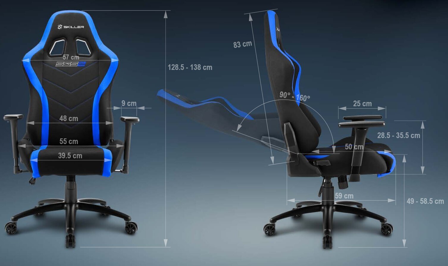 Spēļu krēsls Sharkoon Skiller SGS2, melns/sarkans цена и информация | Biroja krēsli | 220.lv