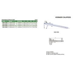 Штангенциркуль Insize 0-200 мм/0-8", 0,05 мм/1/128" цена и информация | Механические инструменты | 220.lv