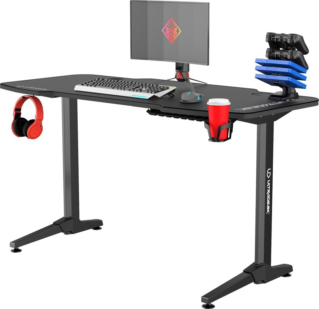 Spēļu galds Ultradesk Frag Black, melns cena un informācija | Datorgaldi, rakstāmgaldi, biroja galdi | 220.lv