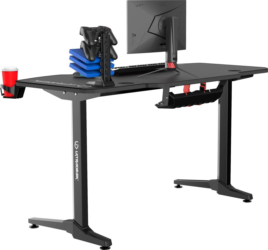 Spēļu galds Ultradesk Frag Black, melns цена и информация | Datorgaldi, rakstāmgaldi, biroja galdi | 220.lv