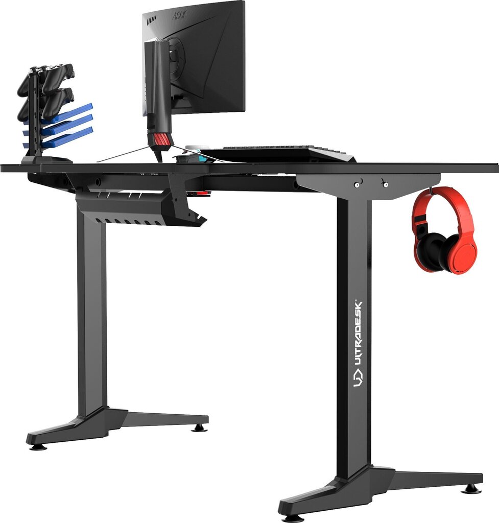 Spēļu galds Ultradesk Frag Black, melns cena un informācija | Datorgaldi, rakstāmgaldi, biroja galdi | 220.lv