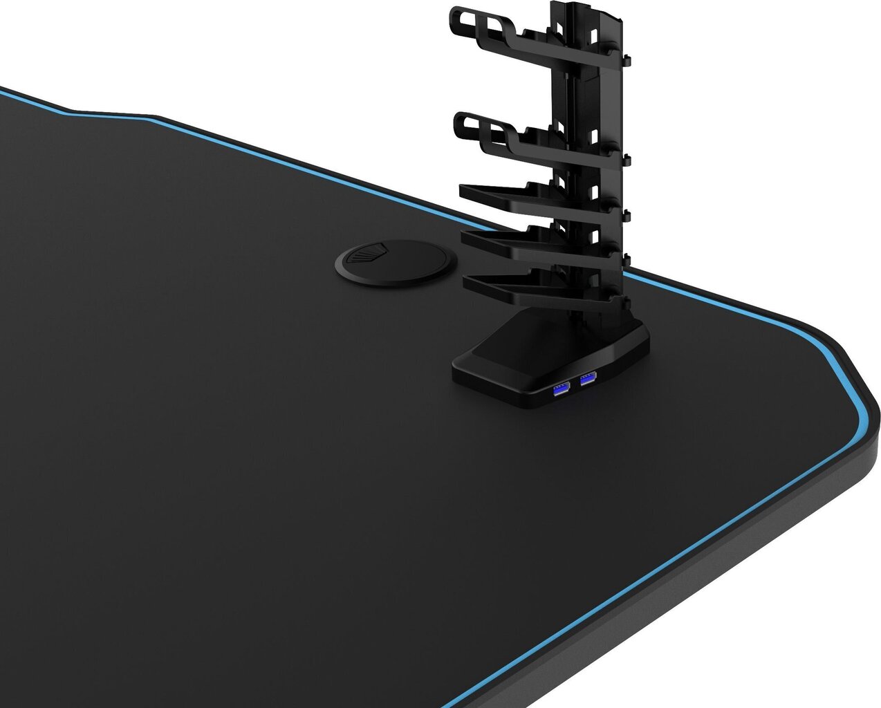 Spēļu galds Ultradesk Grand Blue, melns/zils cena un informācija | Datorgaldi, rakstāmgaldi, biroja galdi | 220.lv