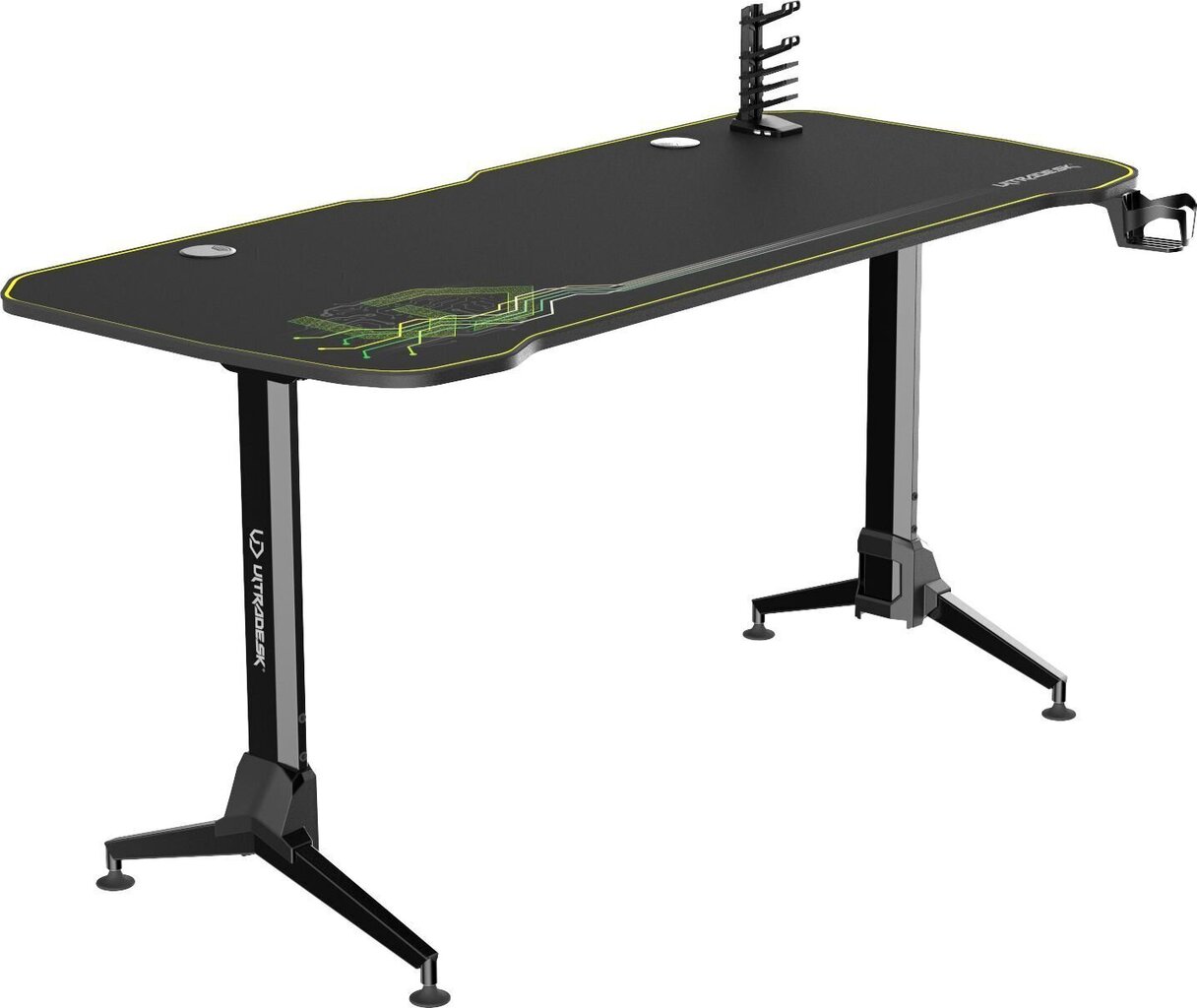Spēļu galds Ultradesk Grand Green, melns/zaļš cena un informācija | Datorgaldi, rakstāmgaldi, biroja galdi | 220.lv
