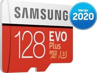 Карта памяти Samsung EVO Plus microSD 2020, 128 Гб цена и информация | Карты памяти для мобильных телефонов | 220.lv