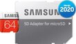 Samsung EVO Plus microSD 2020 64GB atmiņas karte cena un informācija | Atmiņas kartes fotokamerām | 220.lv