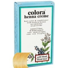 Colora Henna Creme Gold Blond, dabīga krēmveida krāsa uz hennas bāzes cena un informācija | Matu krāsas | 220.lv
