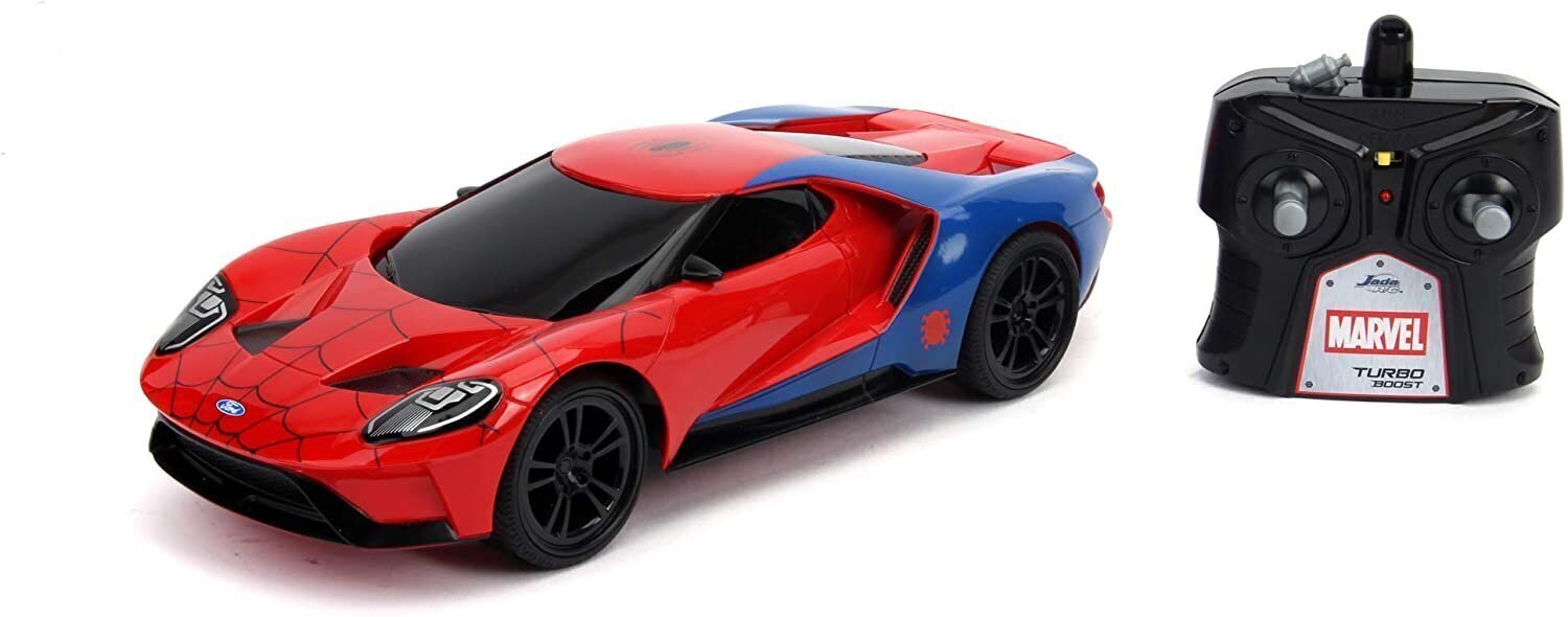 Radiovadāms automodelis Marvel RC Spiderman 2017 Ford GT 1:16 cena un informācija | Rotaļlietas zēniem | 220.lv