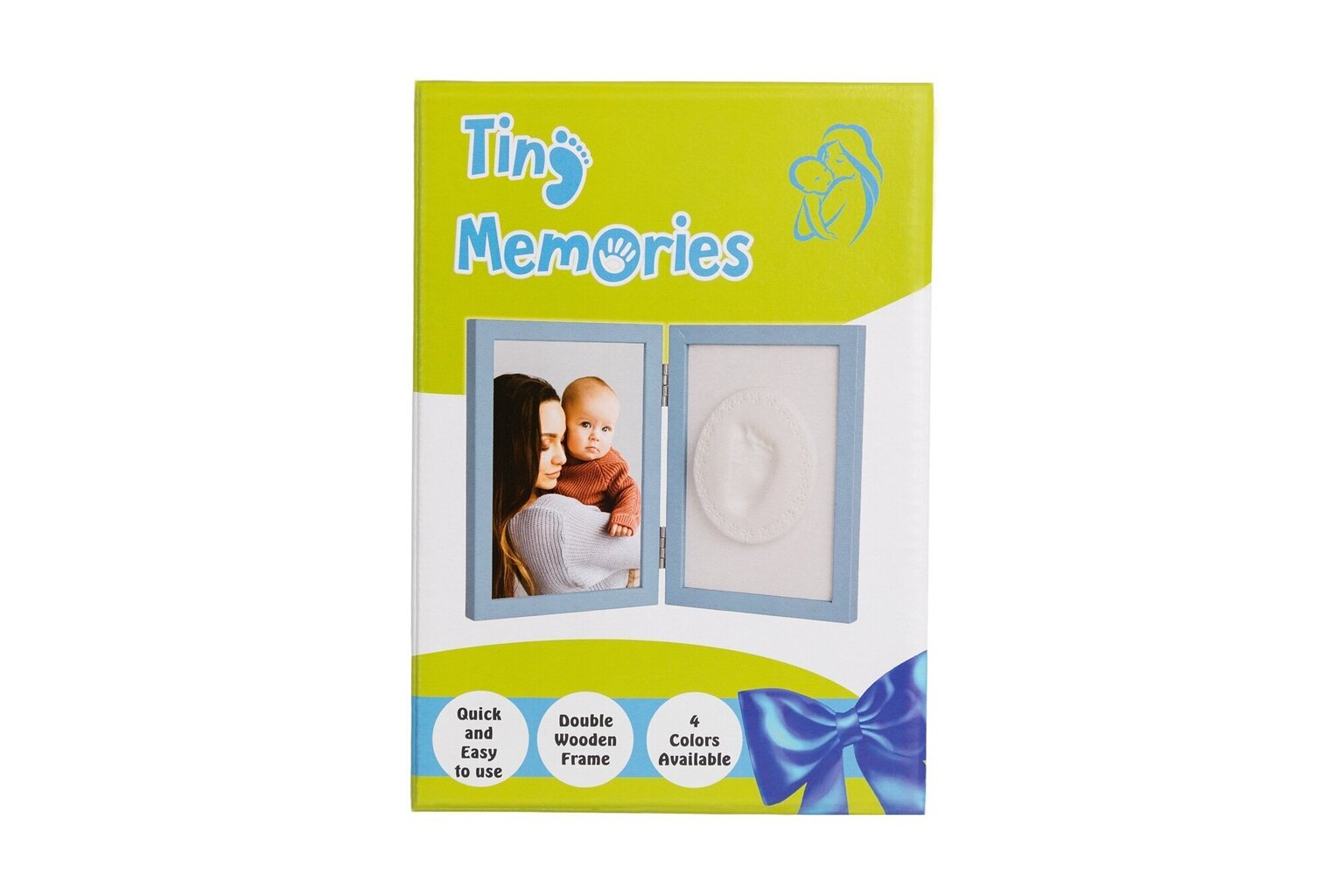 Dubults foto rāmis ar iespiedumu Tiny Memories, zils цена и информация | Mazuļa nospiedumi | 220.lv