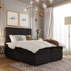 Кровать Selsey Erlar 140x200 см, черная цена и информация | Кровати | 220.lv