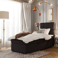 Кровать Selsey Erlar 90x200 см, черная цена и информация | Кровати | 220.lv