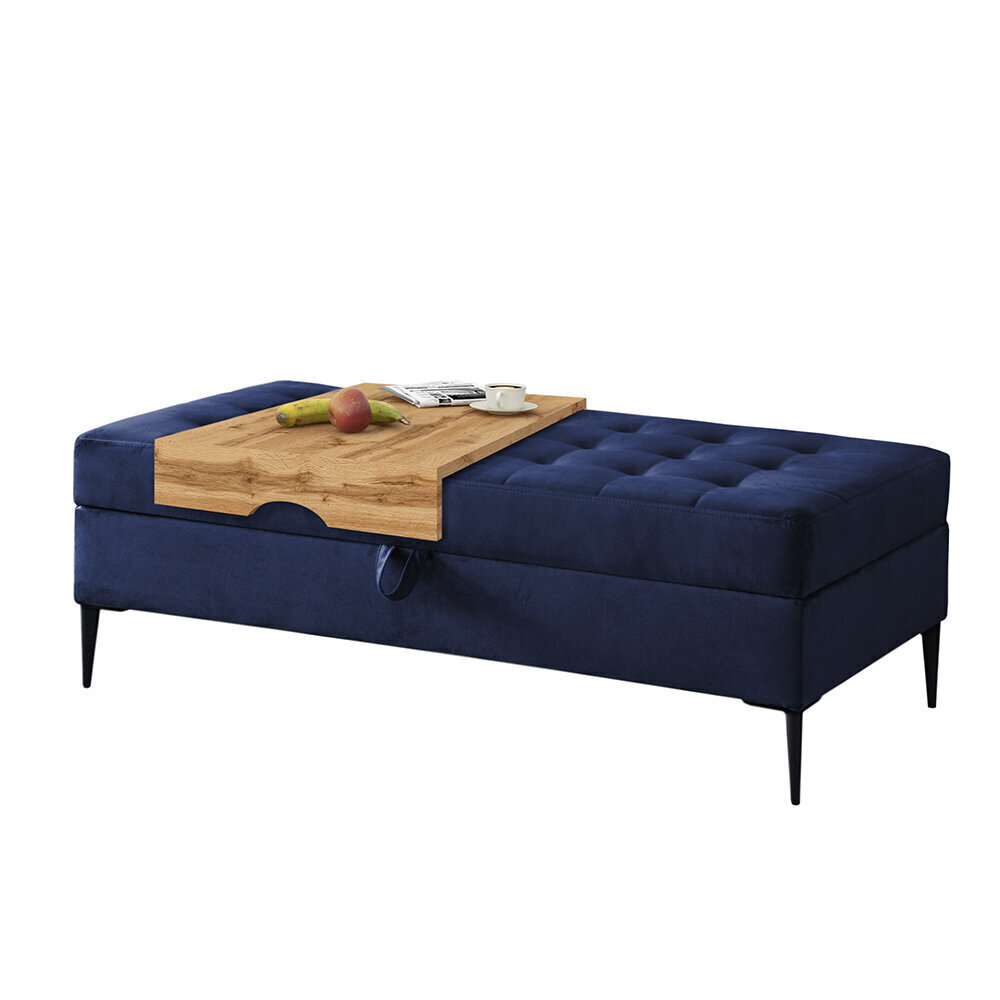 Universāls stūra dīvāns Selsey Kopenhaga ar pufu-galdiņu, zils cena un informācija | Stūra dīvāni | 220.lv