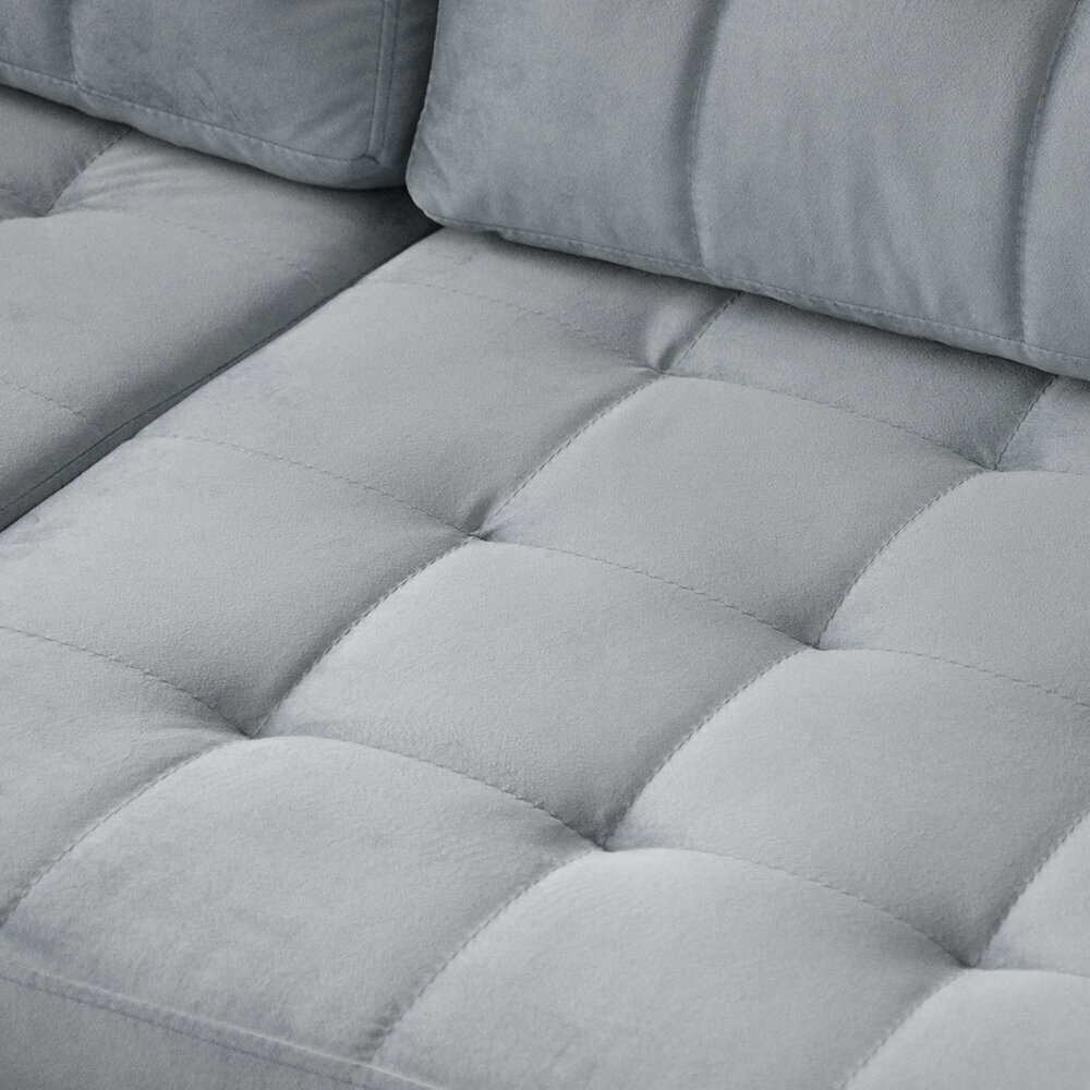 Universāls stūra dīvāns Selsey Kopenhaga ar pufu-galdiņu, gaiši pelēks cena un informācija | Stūra dīvāni | 220.lv
