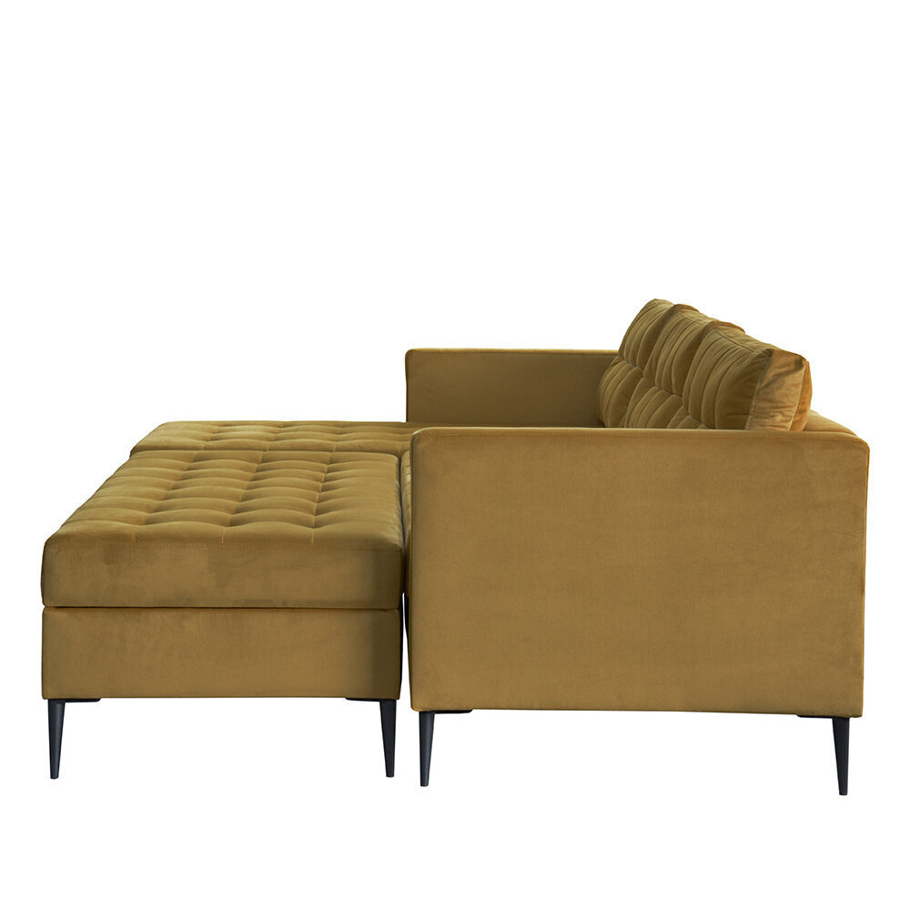 Universāls stūra dīvāns Selsey Kopenhaga ar pufu-galdiņu, tumši dzeltens cena un informācija | Stūra dīvāni | 220.lv