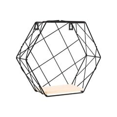 Sienas plaukts Spaceo Hexagon, melns/smilškrāsas cena un informācija | Plaukti | 220.lv