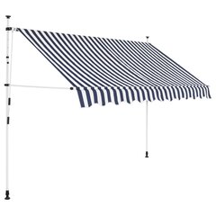 Manuāli izvelkama marķīze, 250cm, zilas/baltas svītras цена и информация | Зонты, маркизы, стойки | 220.lv