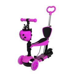 Skrejritenis ar stumšanas rokturi Scooter 5in1, rozā цена и информация | Самокаты | 220.lv