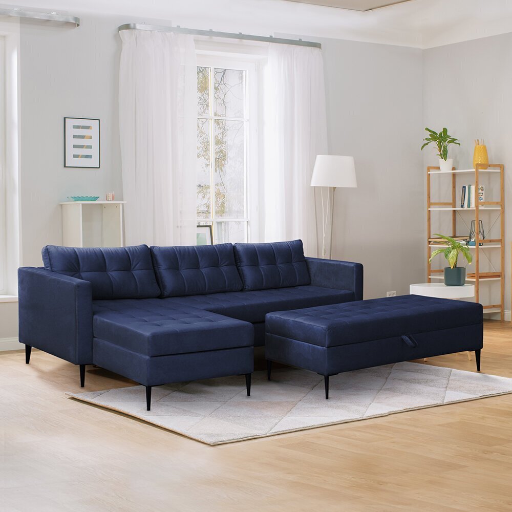 Universāls stūra dīvāns Selsey Kopenhaga, zils cena un informācija | Stūra dīvāni | 220.lv