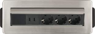 Удлинитель настольный встроенный «Brennenstuhl»,3 розетки Indesk Power, 2 USB, 2 м, H05VV-F 3G1.5 цена и информация | Удлинители | 220.lv