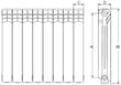 Alumīnija radiators Pol5 500x8 / 98 х 582 х 640mm cena un informācija | Apkures radiatori | 220.lv