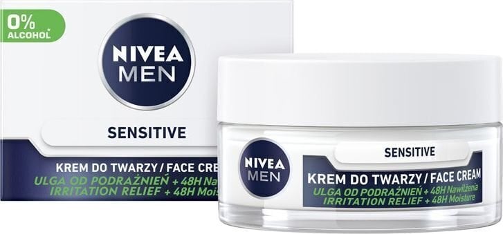 Sejas krēms vīriešiem Nivea Men Sensitive, 50 ml cena un informācija | Sejas krēmi | 220.lv