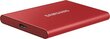 Samsung SSD T7 1TB, Sarkans (MU-PC1T0R/WW) cena un informācija | Ārējie cietie diski | 220.lv
