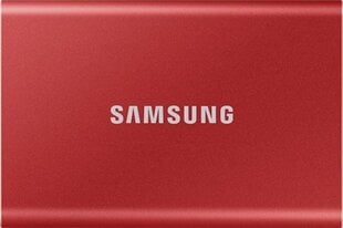 Samsung SSD T7 2TB, Sarkans (MU-PC2T0R/WW) cena un informācija | Ārējie cietie diski | 220.lv