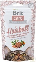 Snack Brit Care Hairball 50g Kaķiem cena un informācija | Gardumi kaķiem | 220.lv