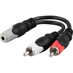 Deltaco AA-6A, Aux Aux 3.5 мм/RCA, 0.1 м цена и информация | Адаптеры и USB разветвители | 220.lv