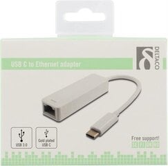 Deltaco USBC-GIGA1, RJ45, USB 3.1, 0.1m cena un informācija | Kabeļi un vadi | 220.lv