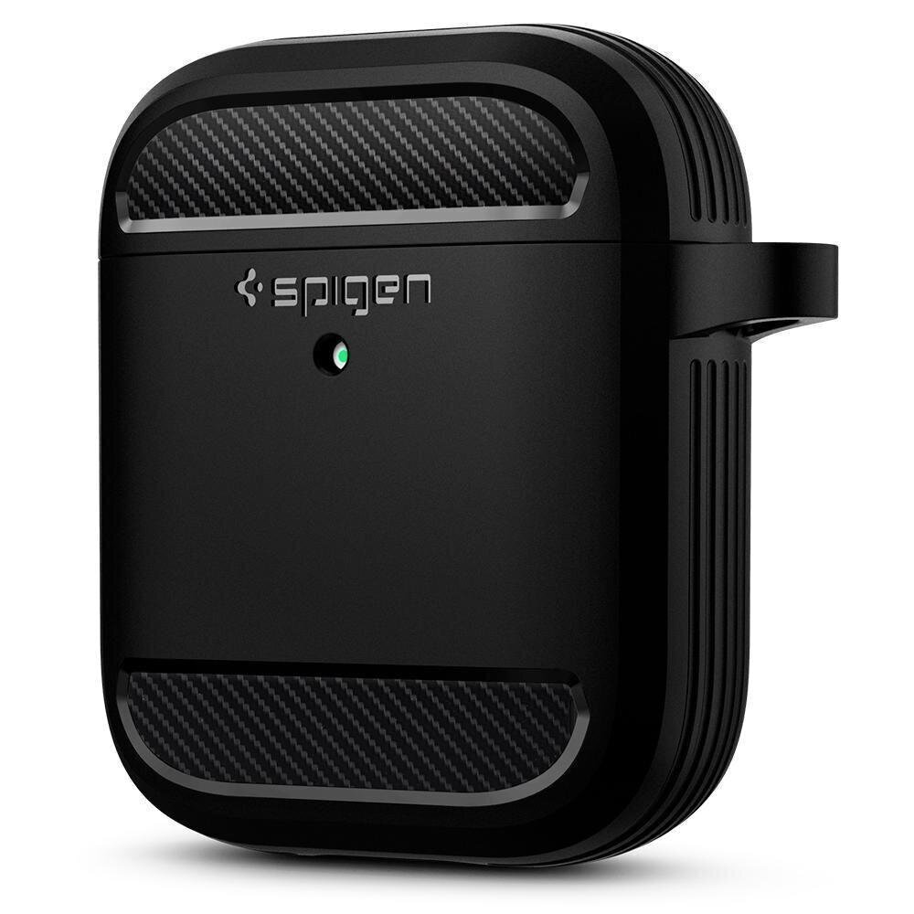 Spigen Rugged Armor AirPods Black cena un informācija | Austiņu piederumi | 220.lv