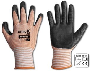 Перчатки защитные Bradas NITROX LINE нитрил (размер 7) цена и информация | Рабочие перчатки | 220.lv