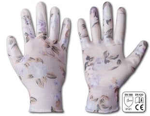 Перчатки защитные Bradas NITROX FLOWERS нитрил (размер 8) цена и информация | Рабочие перчатки | 220.lv
